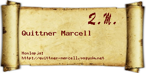 Quittner Marcell névjegykártya